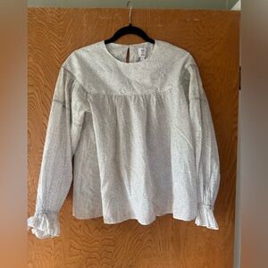 NWT Anna Sui White Floral Blouse